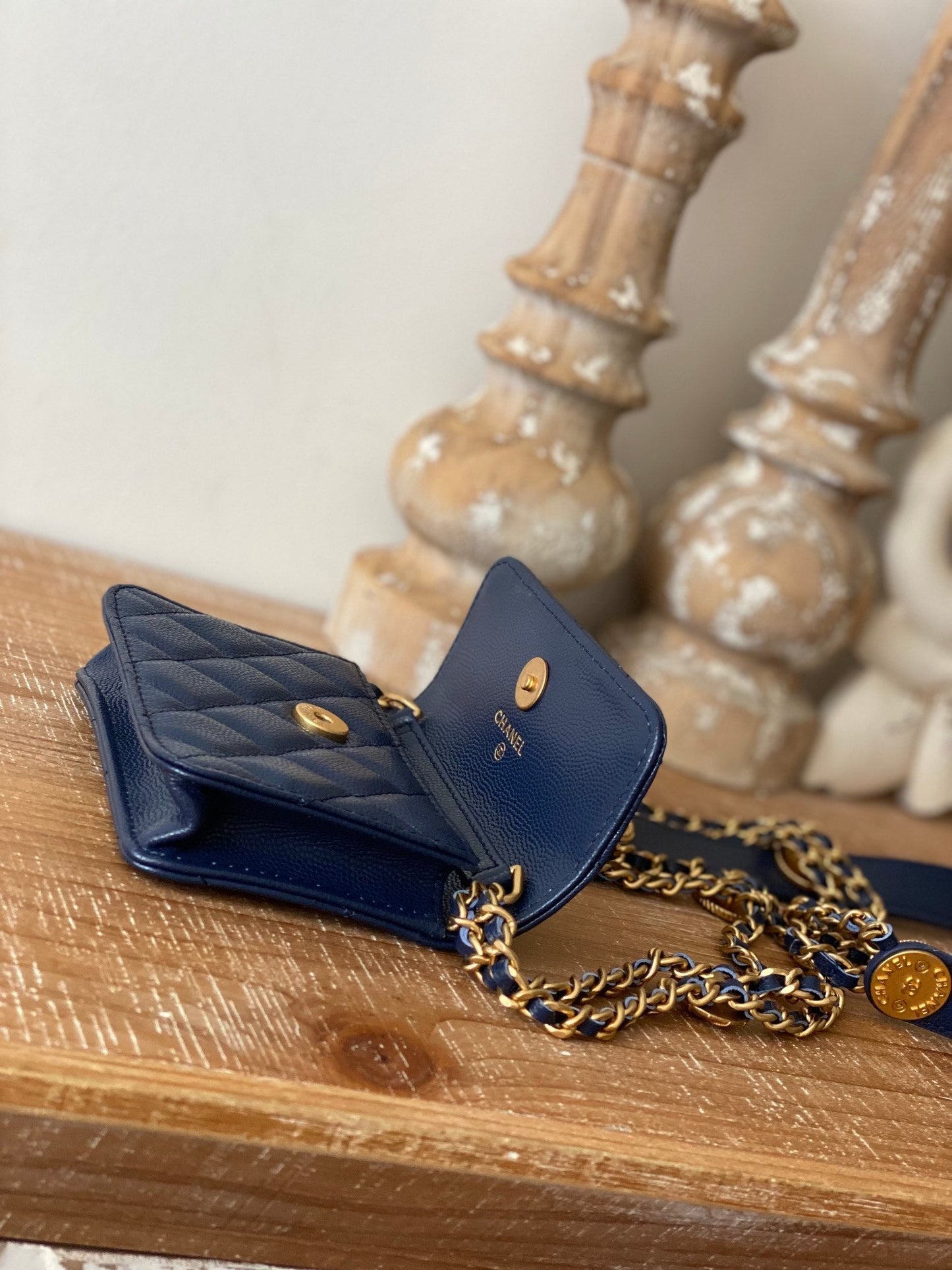 CHL Clutch With Chain Blue For Women Bags 4.8in/12.3cm