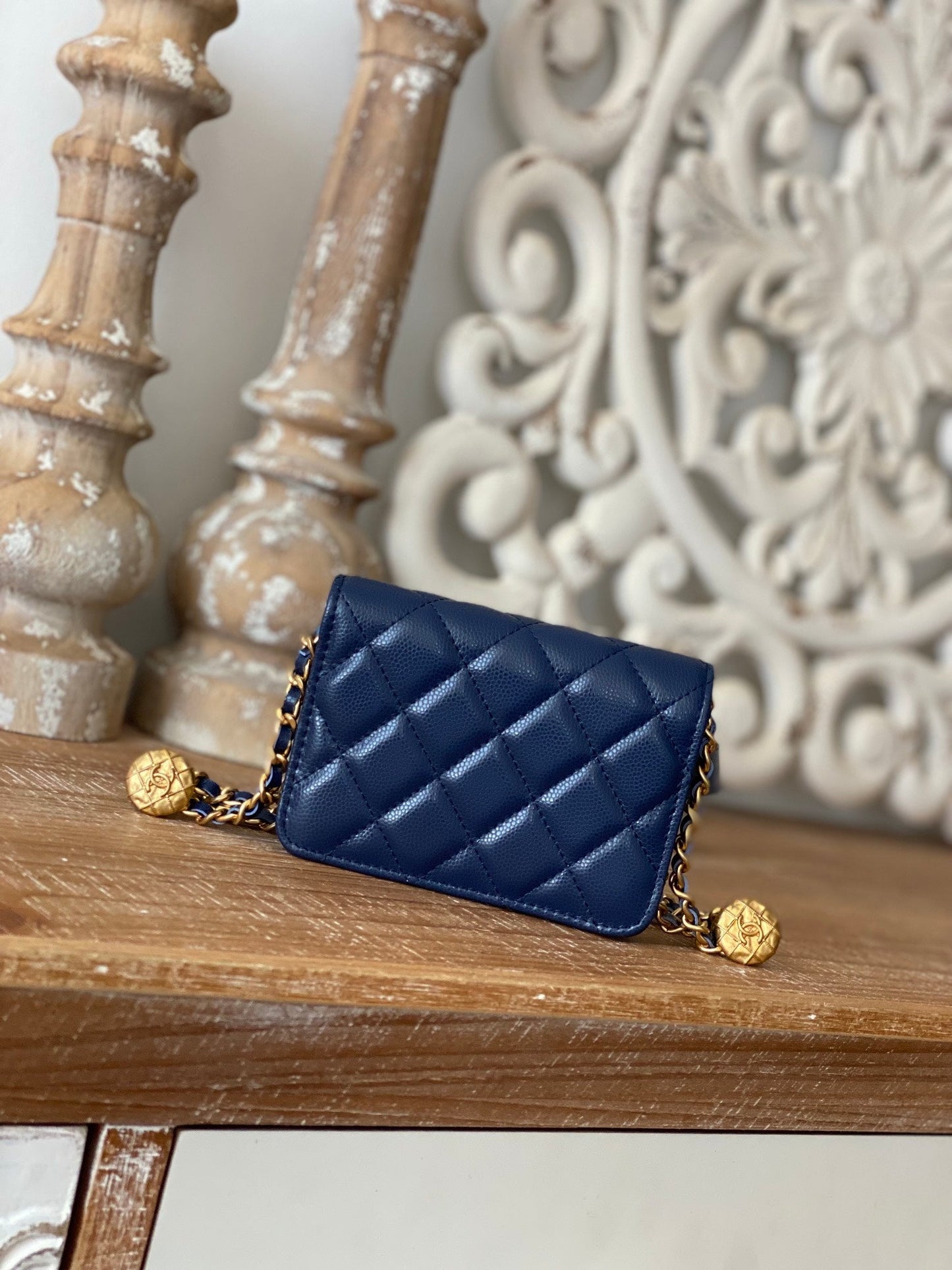 CHL Clutch With Chain Blue For Women Bags 4.8in/12.3cm