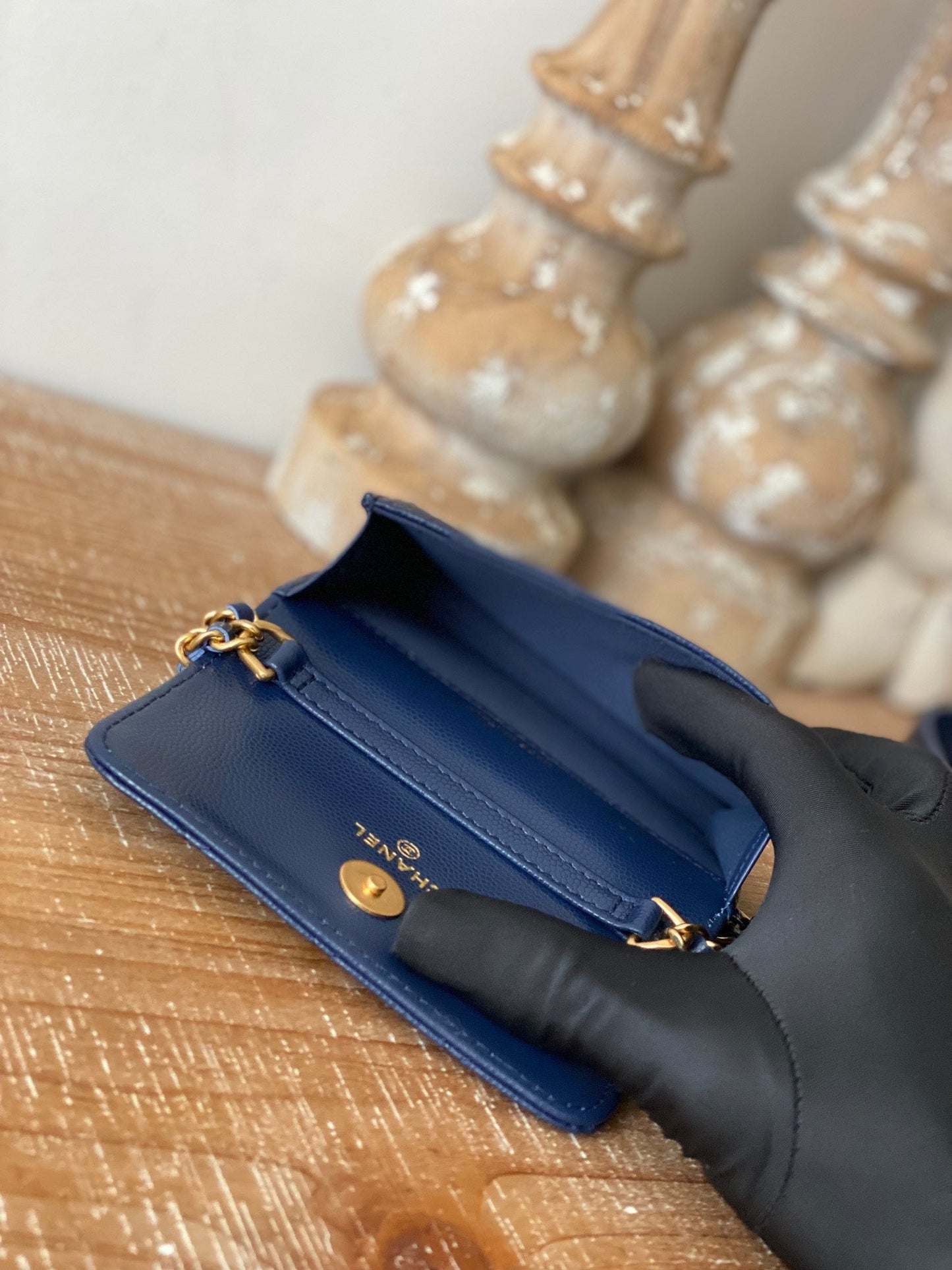 CHL Clutch With Chain Blue For Women Bags 4.8in/12.3cm