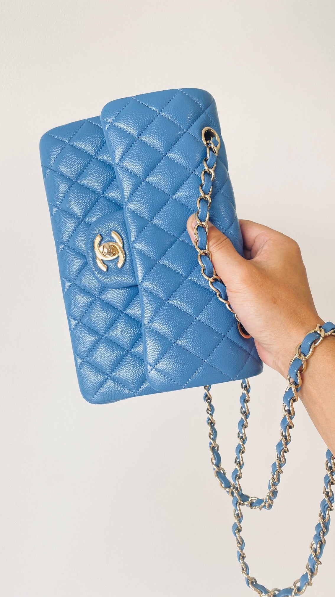 CHLSmall Classic Handbag Blue For Women, Women’s Bags 9.1in/23cm