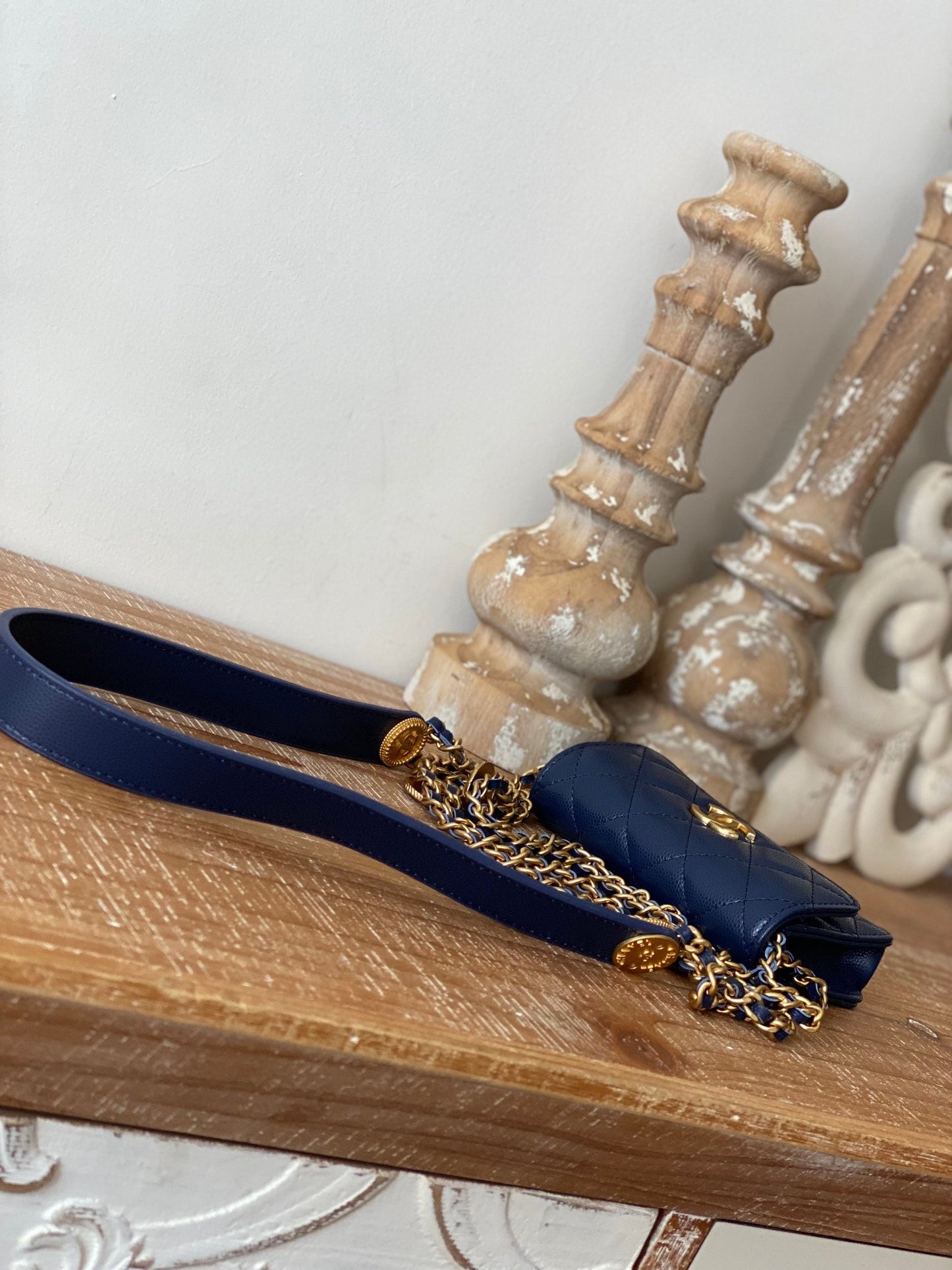 CHL Clutch With Chain Blue For Women Bags 4.8in/12.3cm