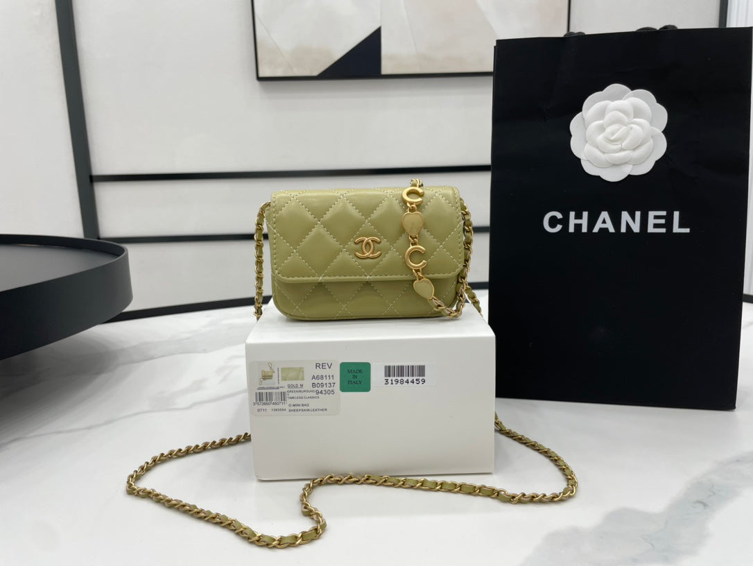 CHL Classic Top Qualitystressed Green For Women Bags 4.7in/12cm