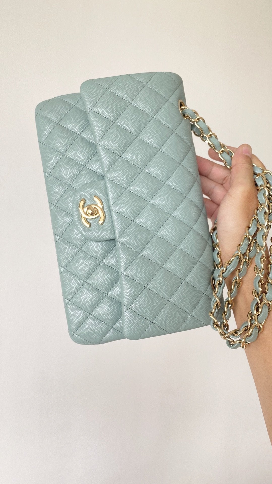 CHLSmall Classic Handbag Light Green For Women Bags 9.1in/23cm