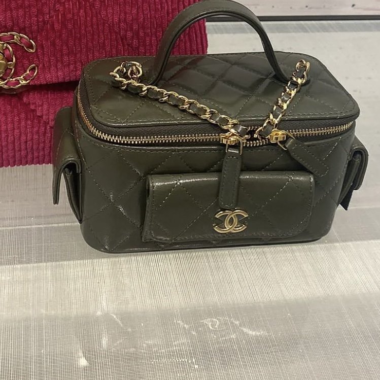 CHLVanity Bag With Strap Dark Green For Women, Women’s Bags 6in/17cm