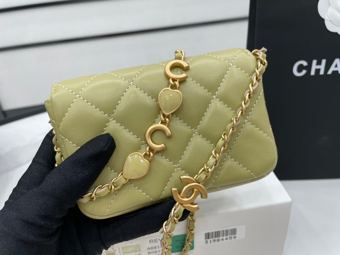 CHL Classic Top Qualitystressed Green For Women Bags 4.7in/12cm