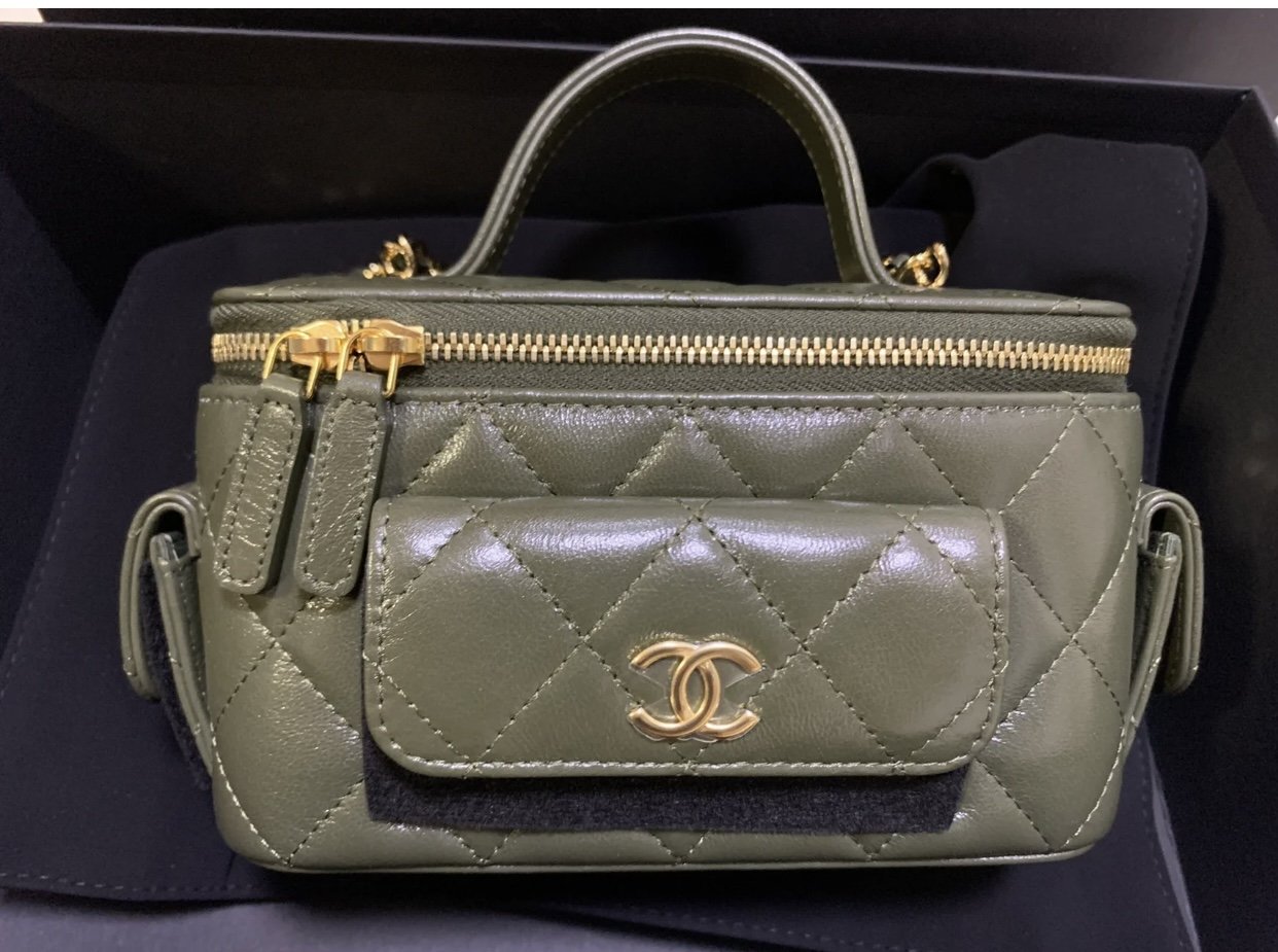 CHLVanity Bag With Strap Dark Green For Women, Women’s Bags 6in/17cm