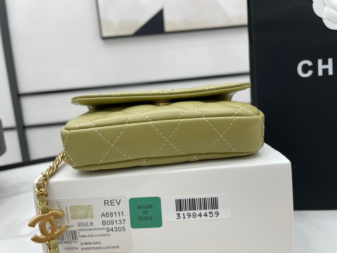 CHL Classic Top Qualitystressed Green For Women Bags 4.7in/12cm