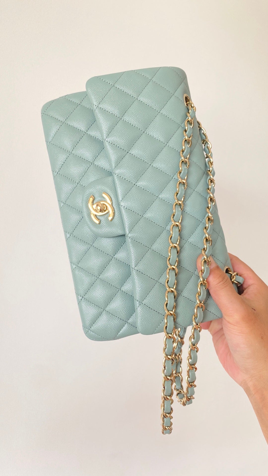 CHLSmall Classic Handbag Light Green For Women Bags 9.1in/23cm