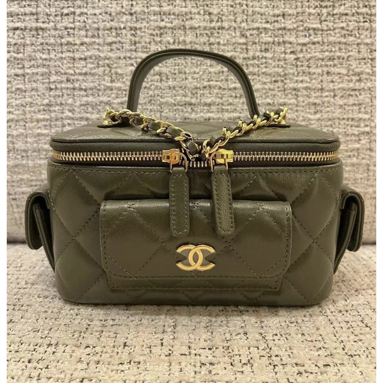 CHLVanity Bag With Strap Dark Green For Women, Women’s Bags 6in/17cm