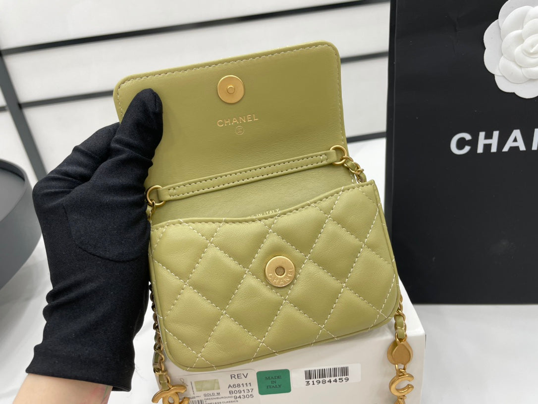 CHL Classic Top Qualitystressed Green For Women Bags 4.7in/12cm