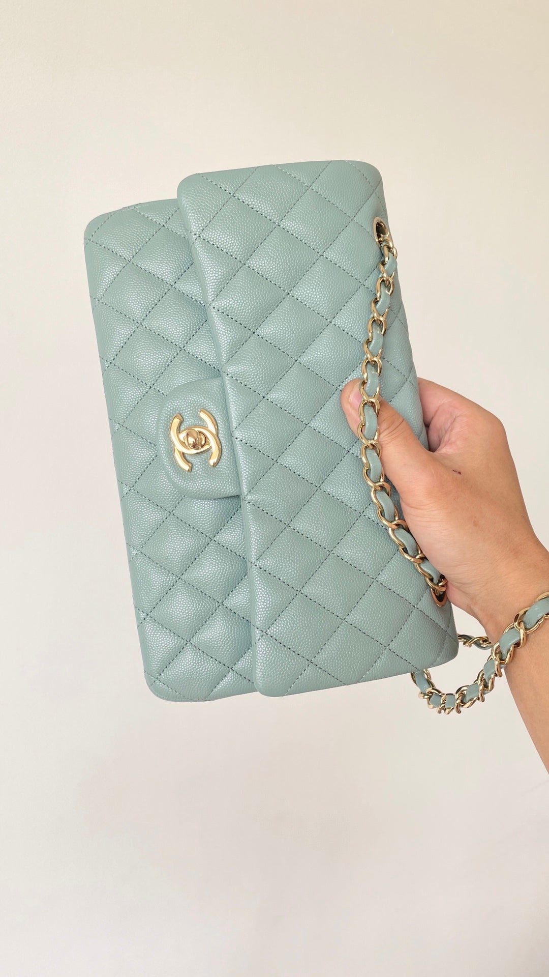 CHLSmall Classic Handbag Light Green For Women Bags 9.1in/23cm