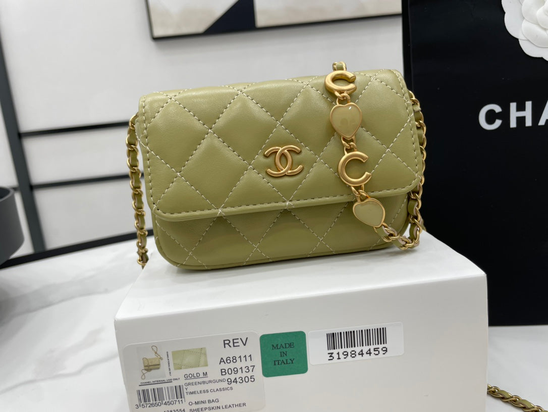 CHL Classic Top Qualitystressed Green For Women Bags 4.7in/12cm