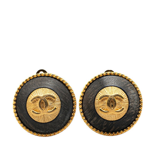 Chanel Gold-Plated Coco Mark   Earrings 94P