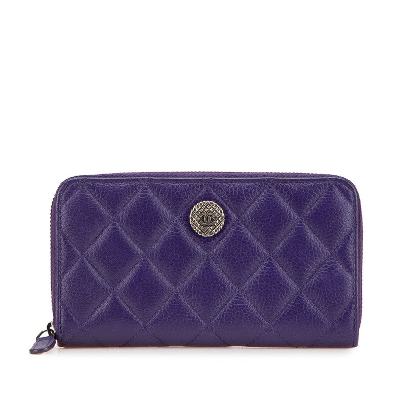 Chanel Coco Mark Matelasse Lambskin Long Wallet