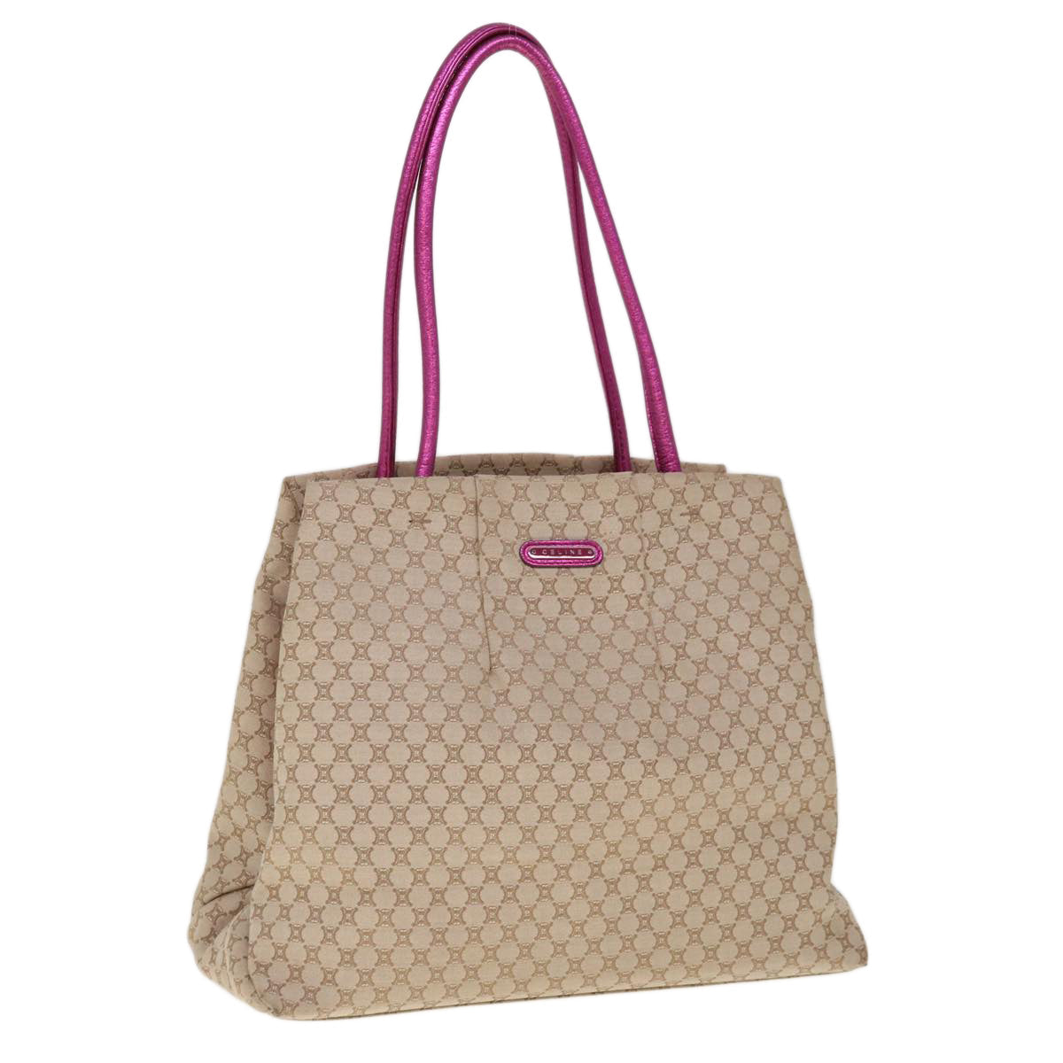Luxury CELINE Macadam Canvas Tote Bag Beige 10384