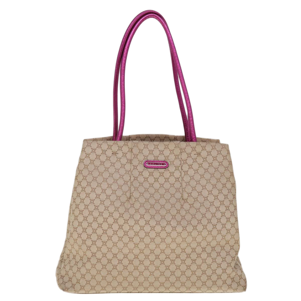 Luxury CELINE Macadam Canvas Tote Bag Beige 10384