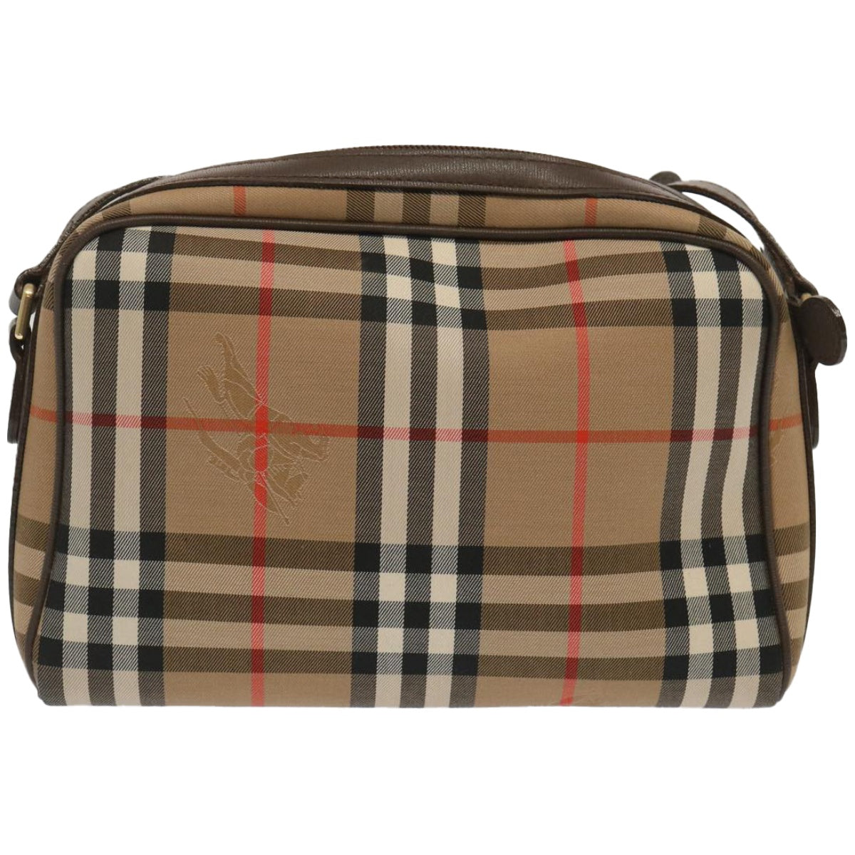 BURBERRYSs Nova Check Shoulder Bag Canvas Beige Auth yk10796