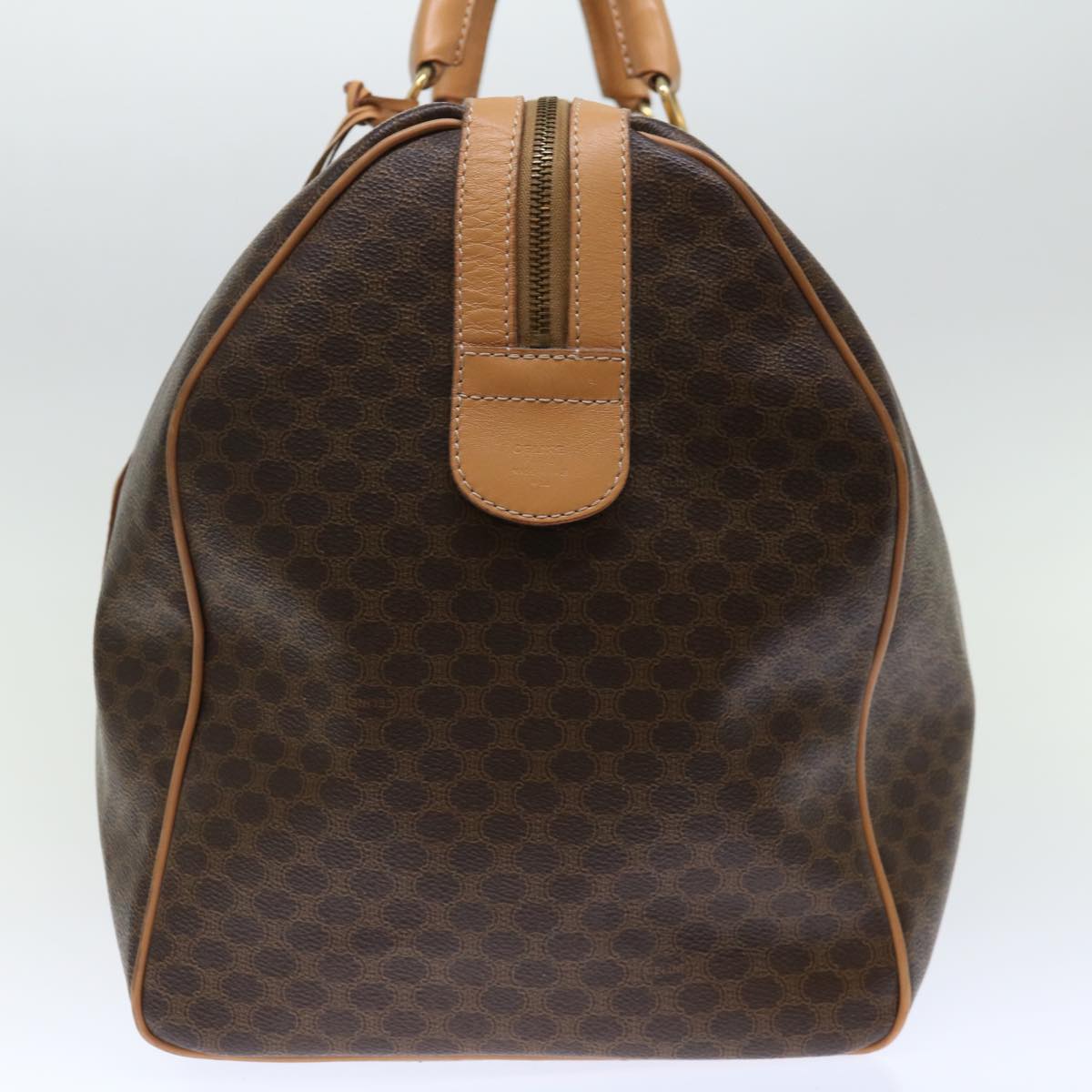 Luxury CELINE Macadam Canvas Boston Bag PVC Brown 11832