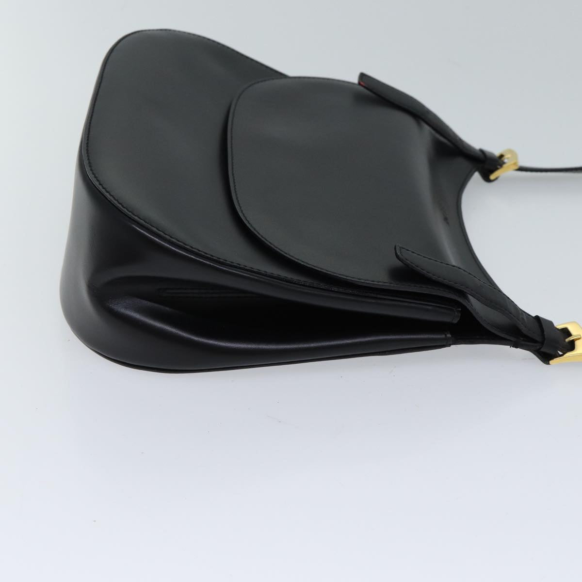 Luxury CELINE Shoulder Bag Leather Black 11965