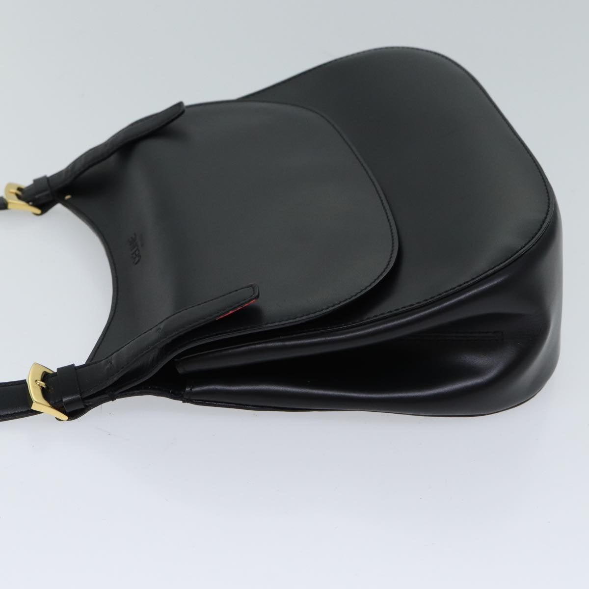 Luxury CELINE Shoulder Bag Leather Black 11965