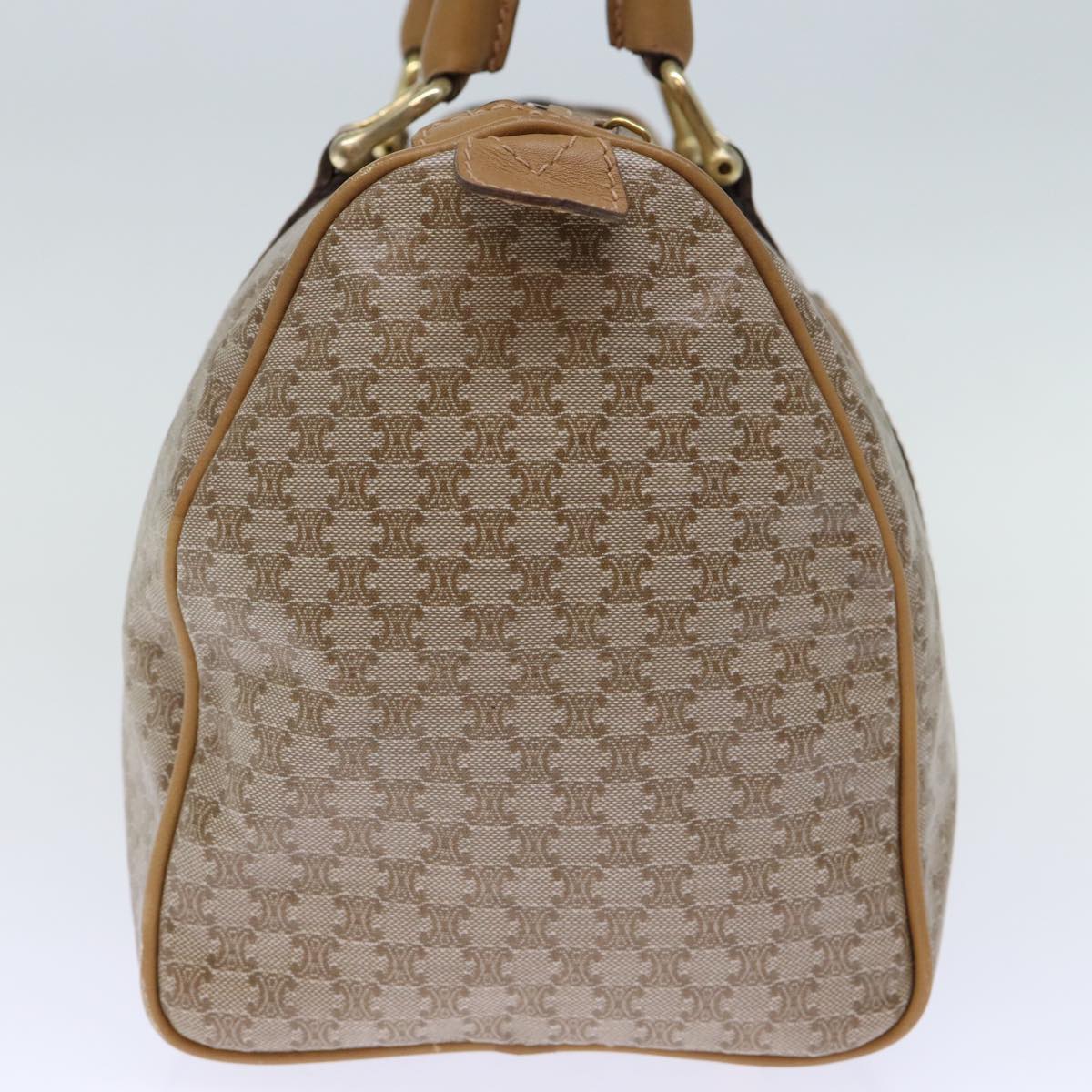Luxury CELINE Macadam Canvas Boston Bag Beige 12053
