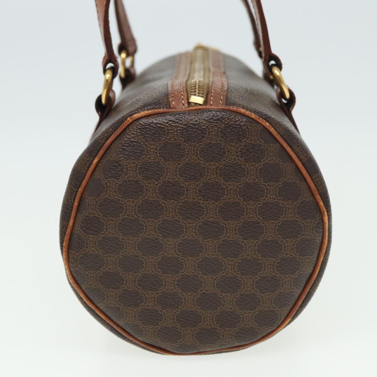 Luxury CELINE Macadam Canvas Hand Bag PVC Leather Brown 13425