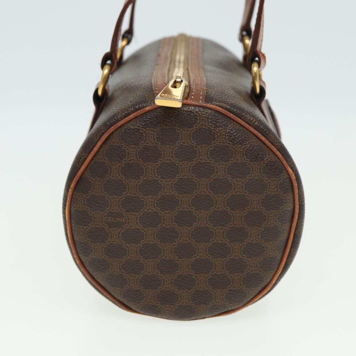 Luxury CELINE Macadam Canvas Hand Bag PVC Leather Brown 13425