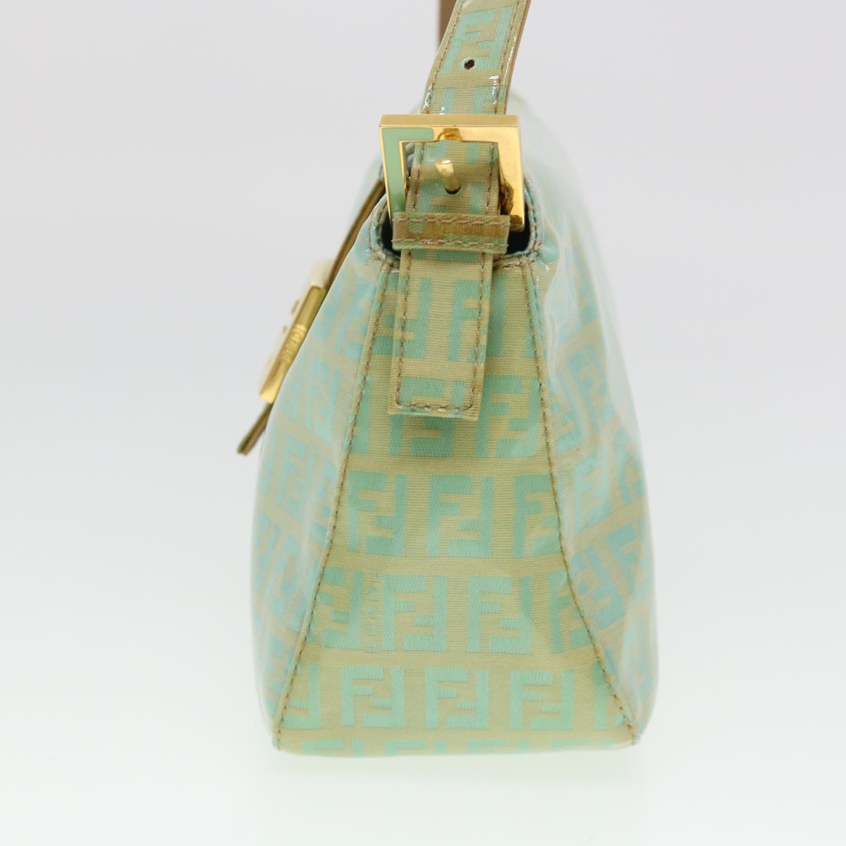 FENDI Zucchino Mamma Baguette Shoulder Bag Coated Canvas Light Blue  yk6594B