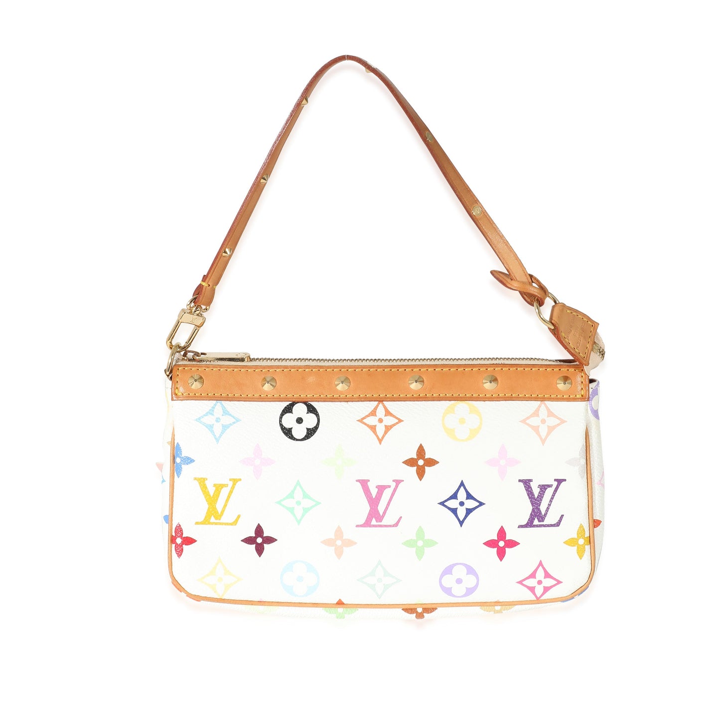 Louis Vuitton  White Multicolor Canvas Pochette Accessories