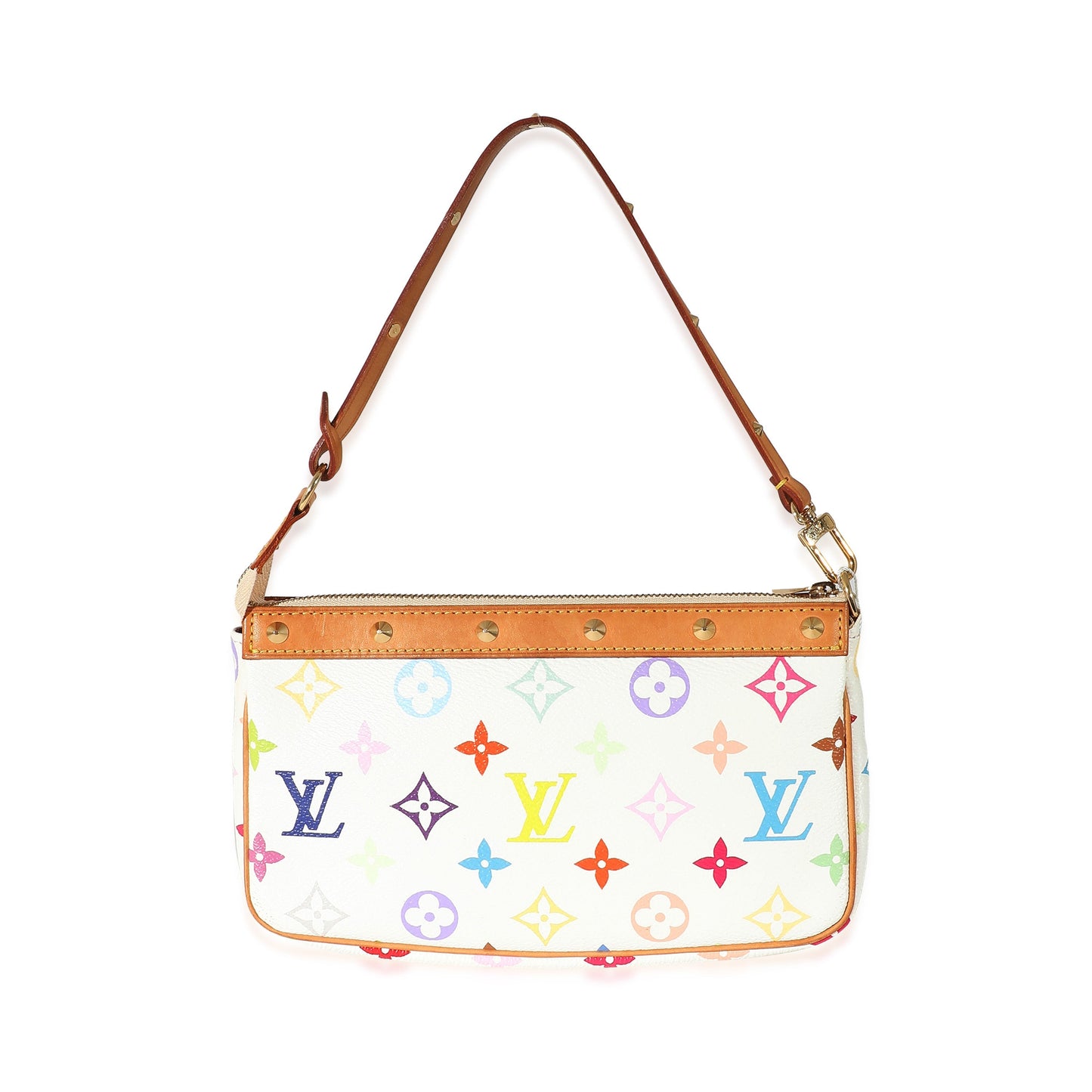 Louis Vuitton  White Multicolor Canvas Pochette Accessories