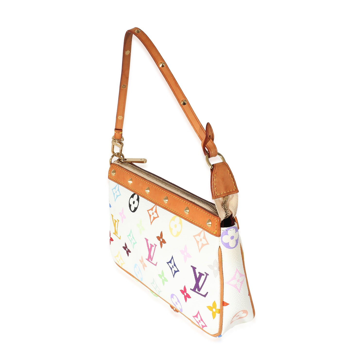 Louis Vuitton  White Multicolor Canvas Pochette Accessories