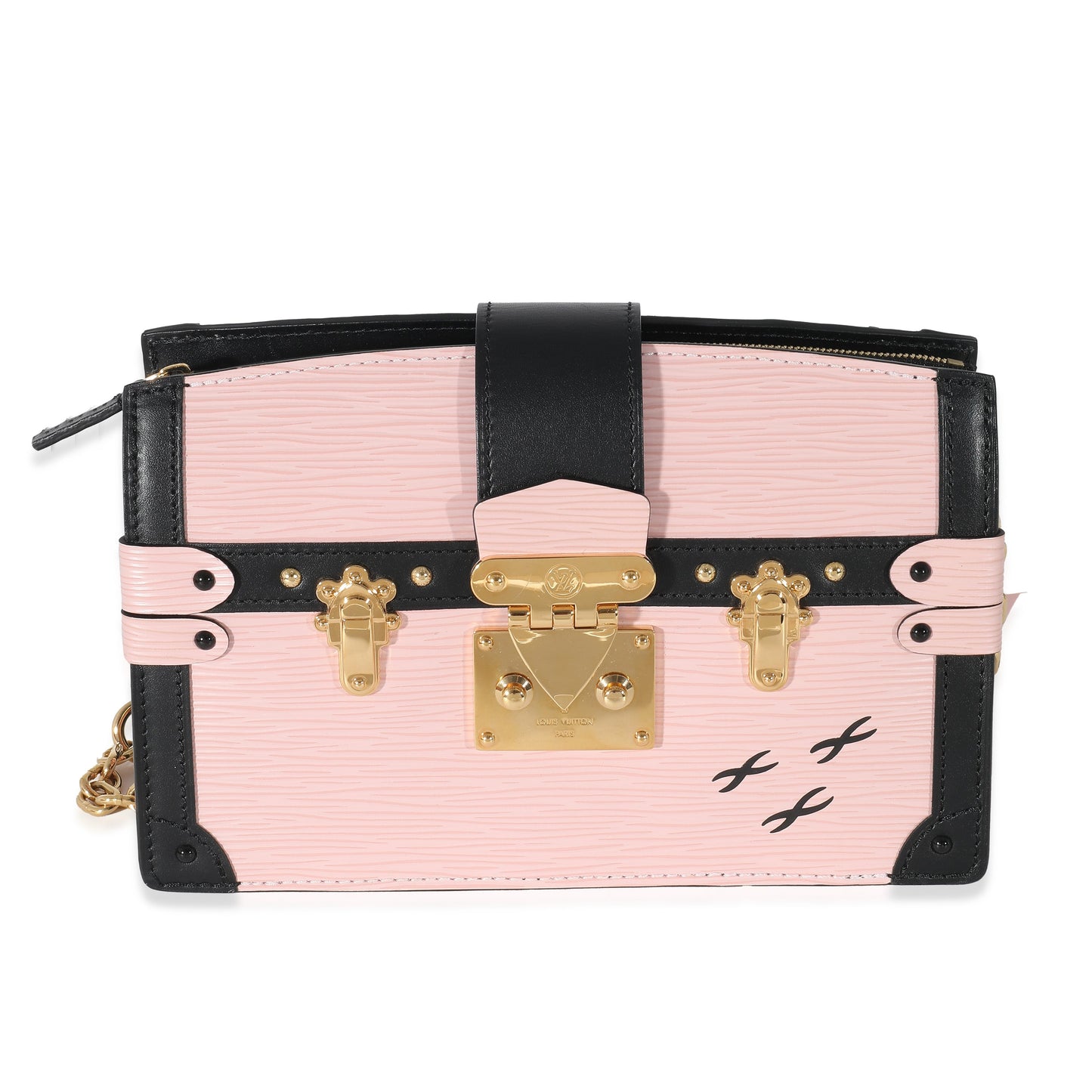 Louis Vuitton  Rose Ballerine Epi Leather Trunk Clutch Shoulder Bag