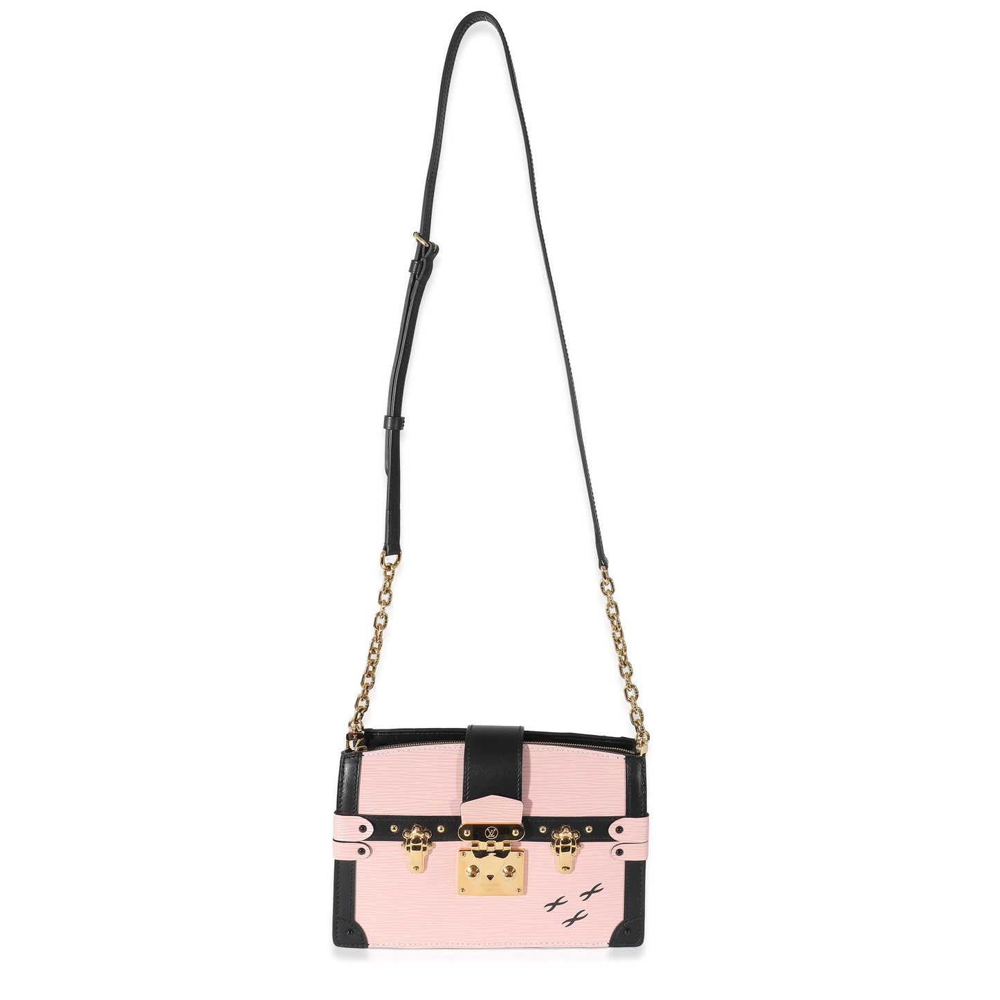 Louis Vuitton  Rose Ballerine Epi Leather Trunk Clutch Shoulder Bag