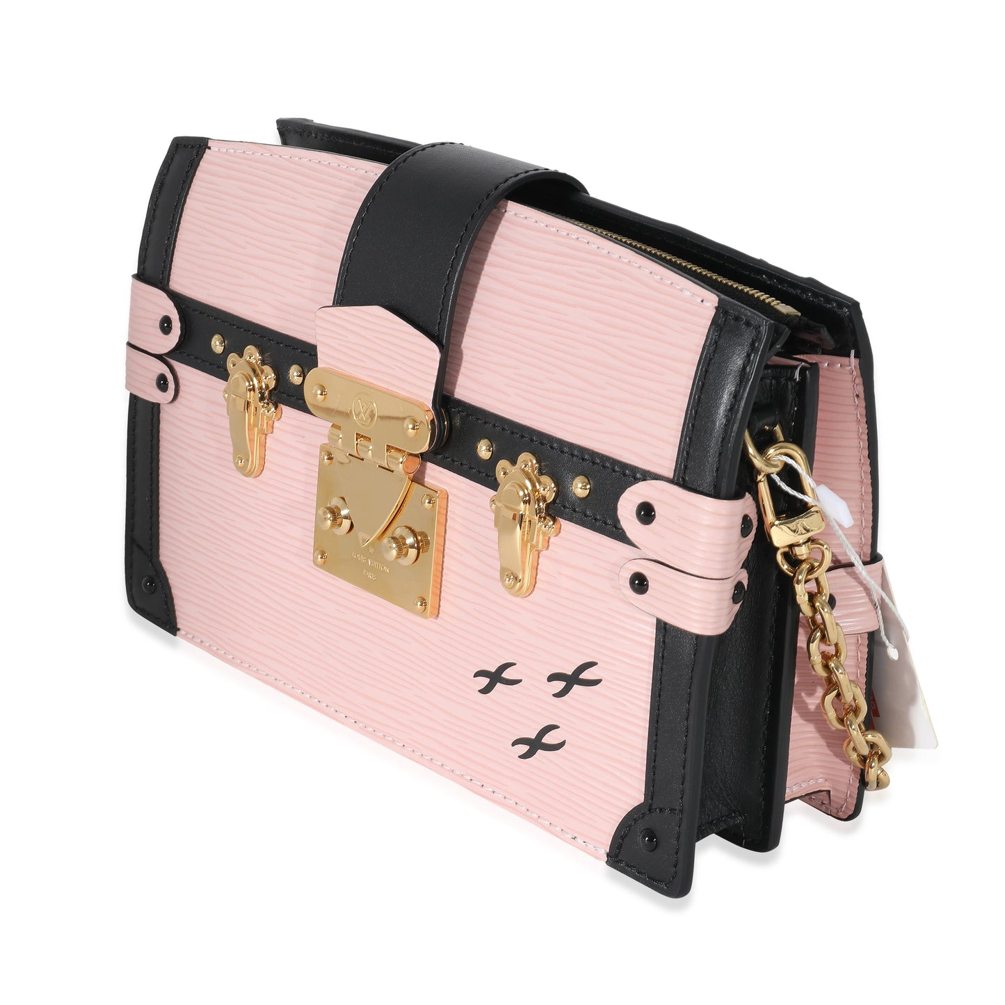 Louis Vuitton  Rose Ballerine Epi Leather Trunk Clutch Shoulder Bag