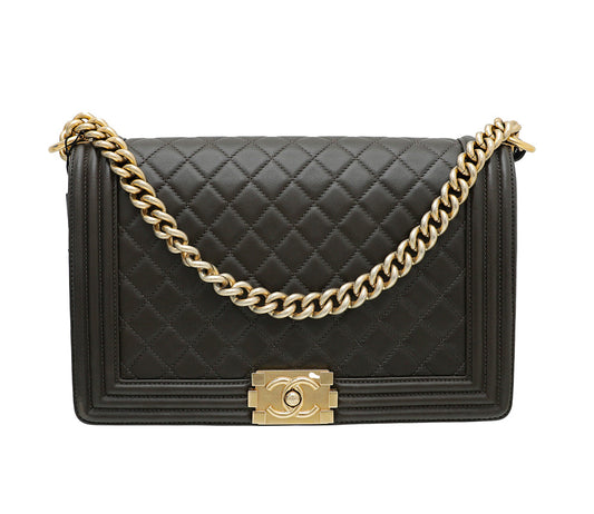Chanel Dark Brown Le Boy Flap Bag