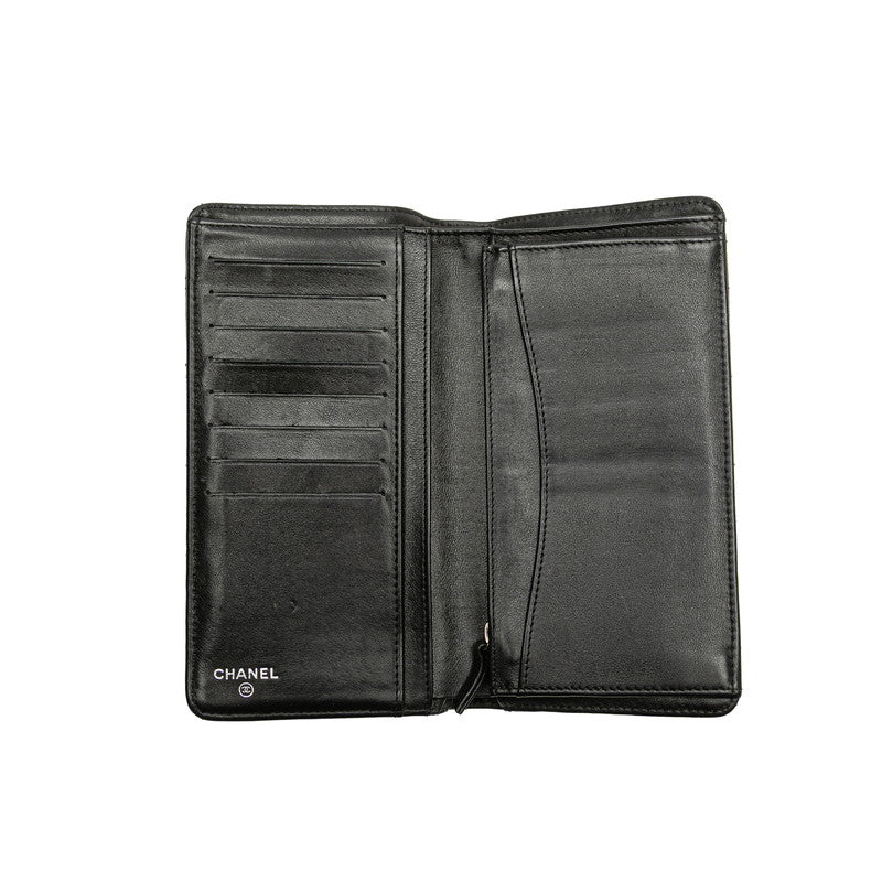 Chanel Coco Mark Matelasse Patent Leather Long Wallet
