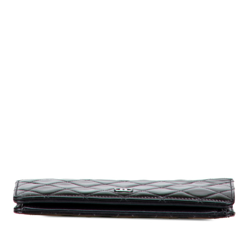Chanel Coco Mark Matelasse Patent Leather Long Wallet